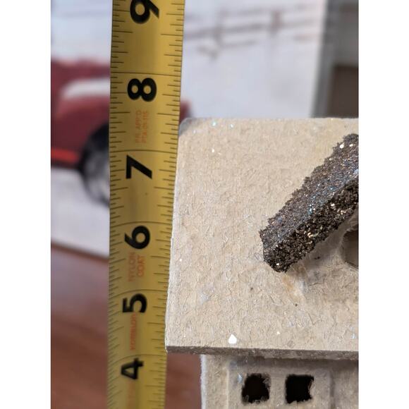 Vintage Christmas White Frosted Wood House 7.5" Holiday Village Decor - Picture 10 of 11